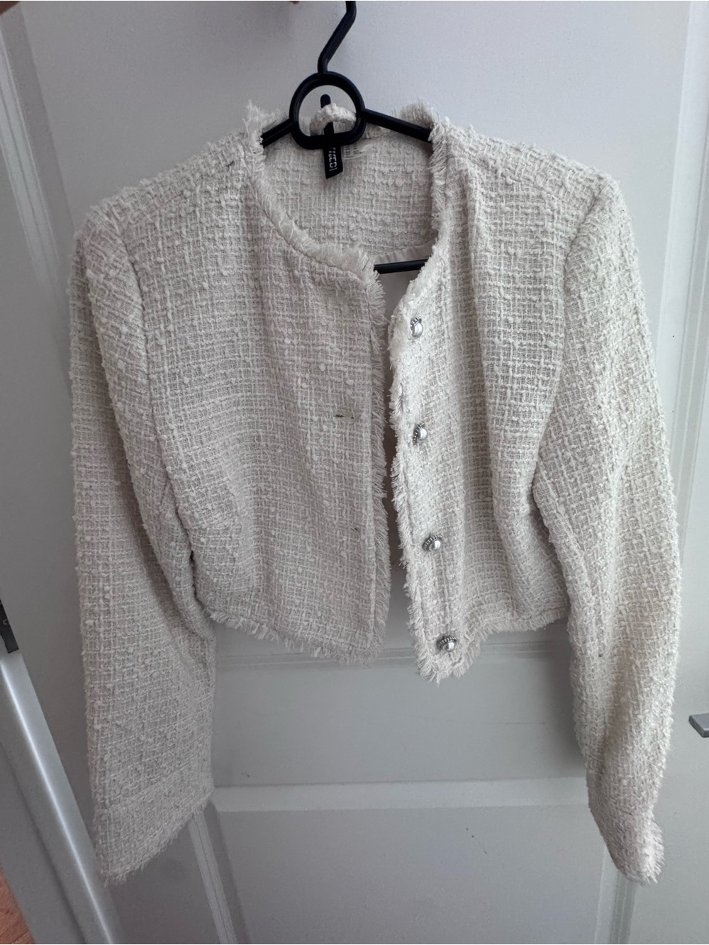 Cropped Cream Tweed Jacket - Elegant Women’s Coat